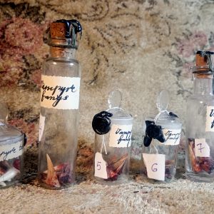 Vampires’ teeth in a vintage vial