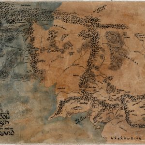Beleriand and Middle Earth hand drawn map