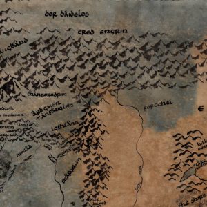 Beleriand and Middle Earth hand drawn map