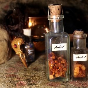 Amber in a vintage vial