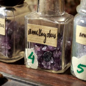 Amethyst in a vintage vial