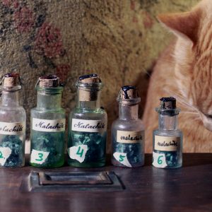 Malachite in a vintage vial