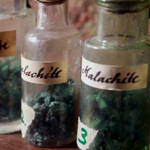 Malachite in a vintage vial