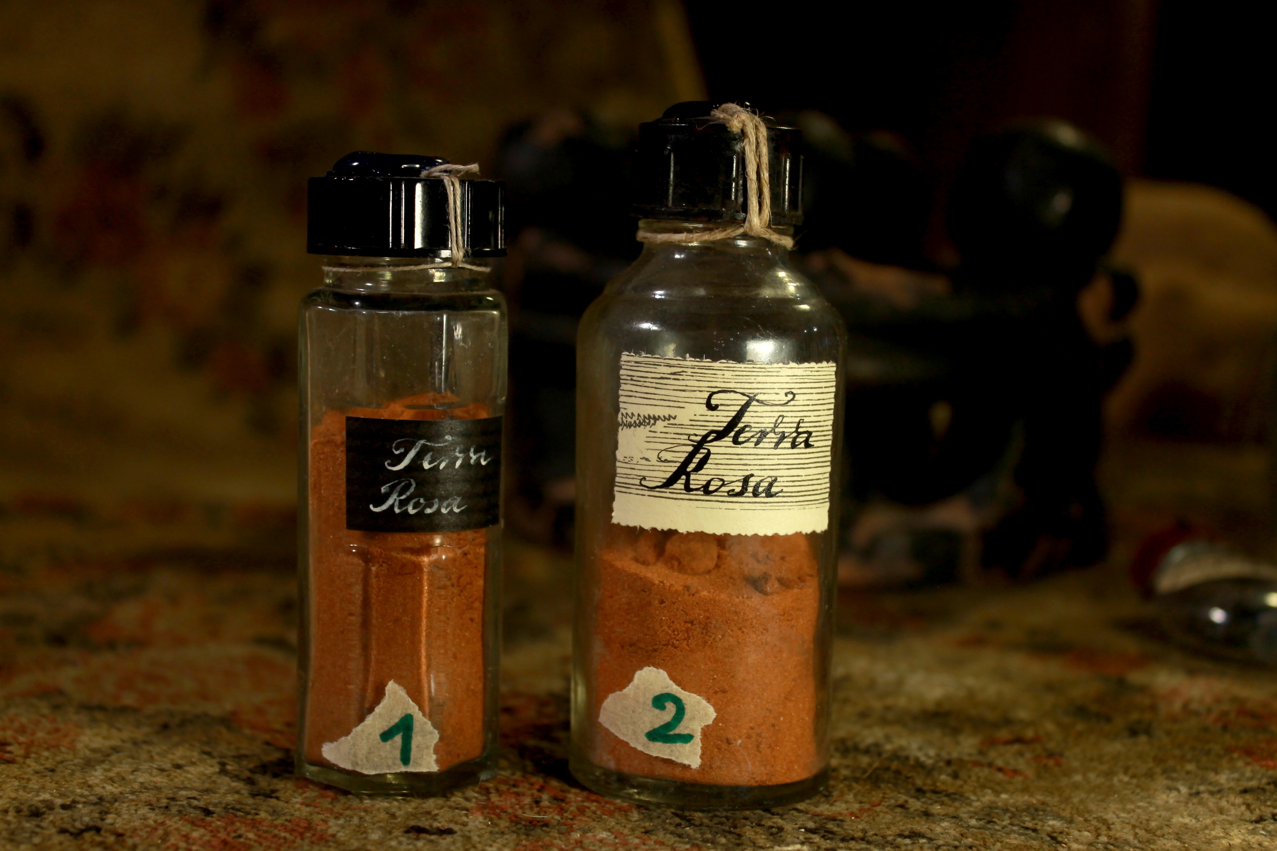 Terra rosa in antique bottles