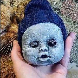 Doll Head Ornament “Frankie” Creepy Doll