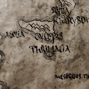 Ancient Greece Odyssei hand drawn map